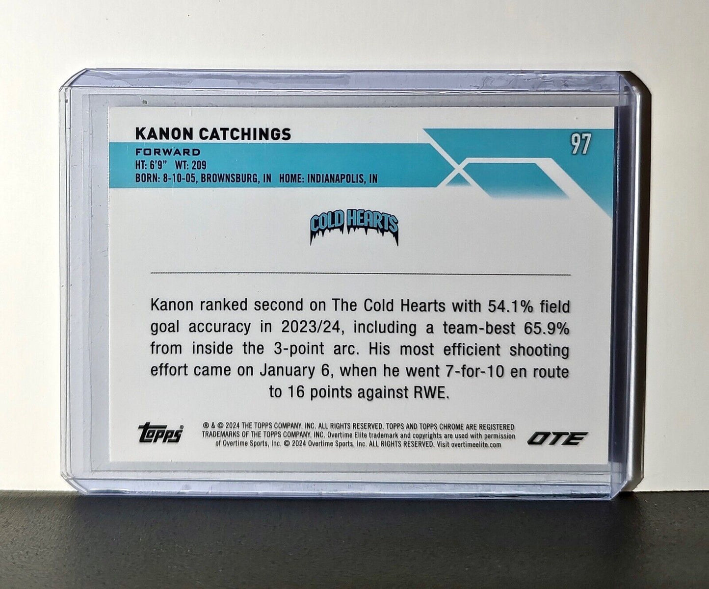 Kanon Catchings Rookie Card 2023-24 Topps Chrome Overtime #97 Cold Hearts