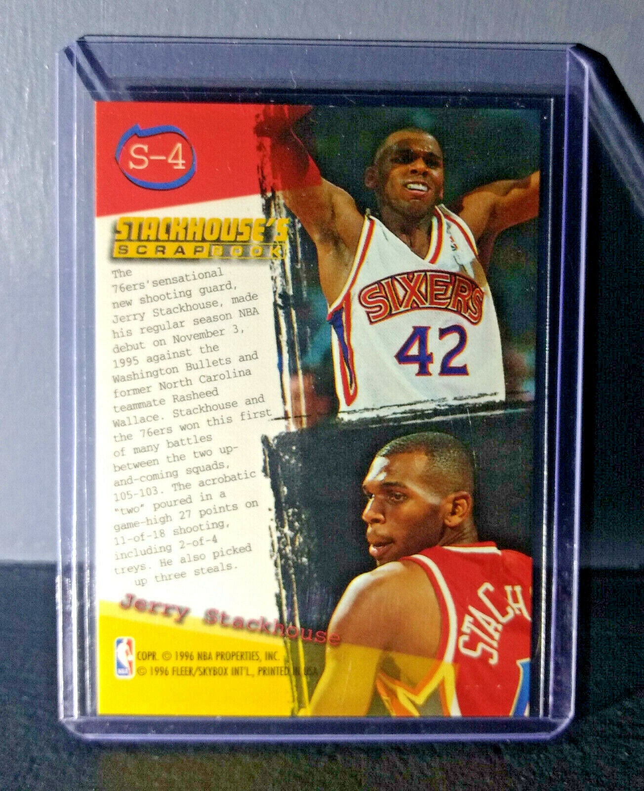 1995-96 Jerry Stackhouse Fleer Ultra Stackhouse's Scrapbook #S-4 Basketball Card