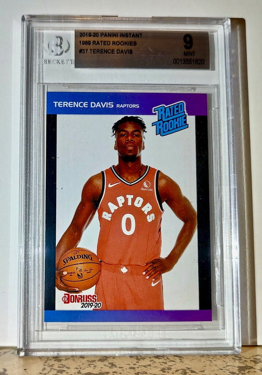 Terence Davis 2019-20 Panini NBA #37 Rated Rookies 1/3431 BGS 9 Mint Raptors