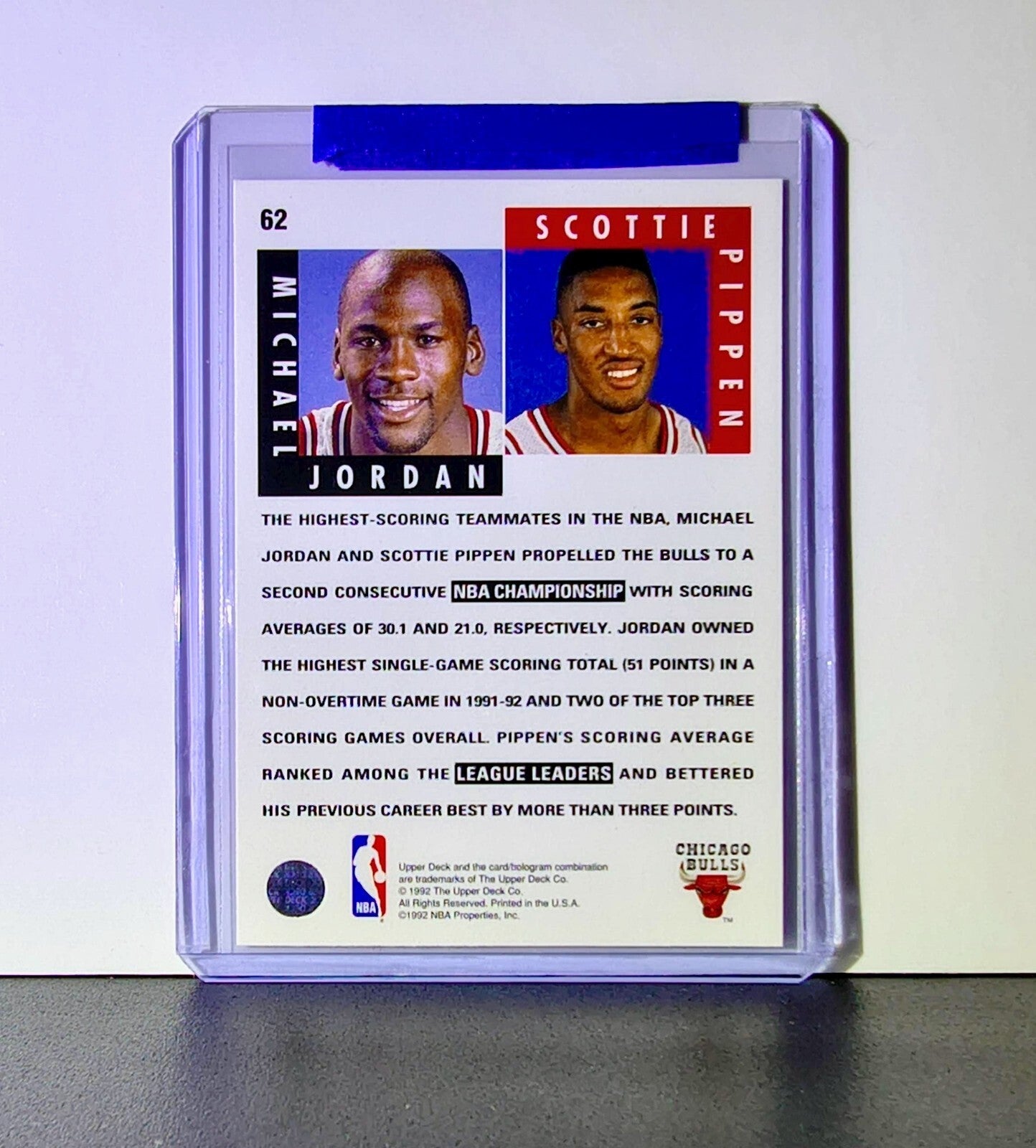 Michael Jordan Scottie Pippen 1992-93 Upper Deck Scoring Threats #62 Card Bulls