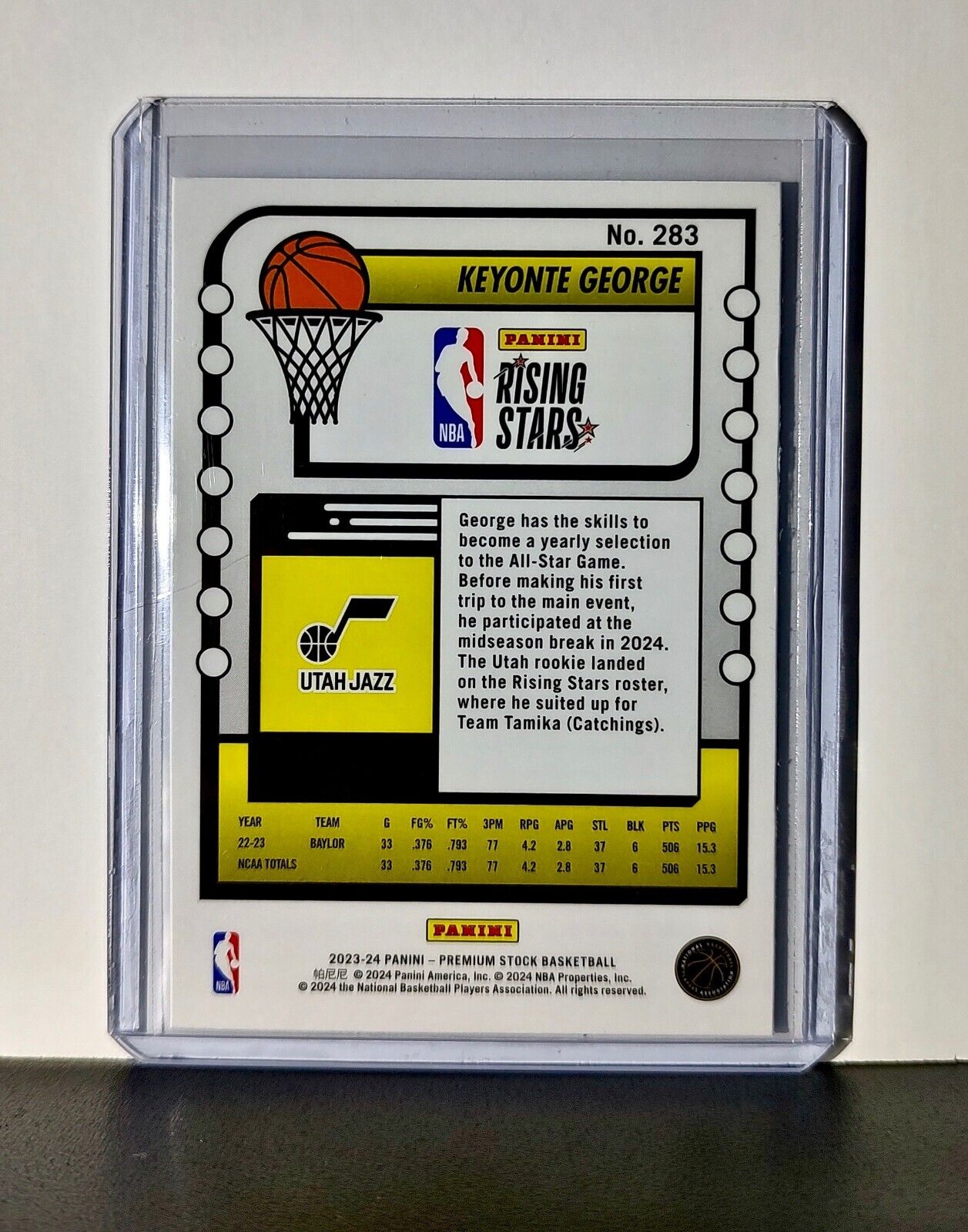 Keyonte George 2023-24 Panini Premium Stock NBA Hoops Rising Stars #283 Rookie