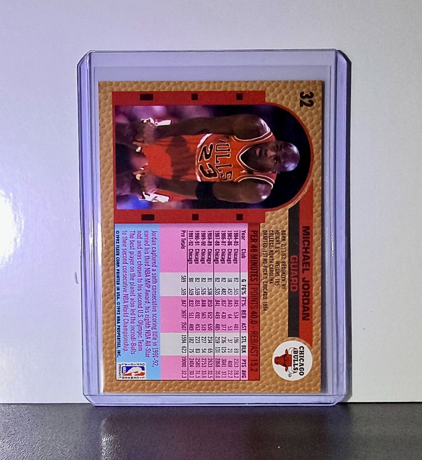 Michael Jordan 1992-93 Fleer #32 Basketball Card Chicago Bulls