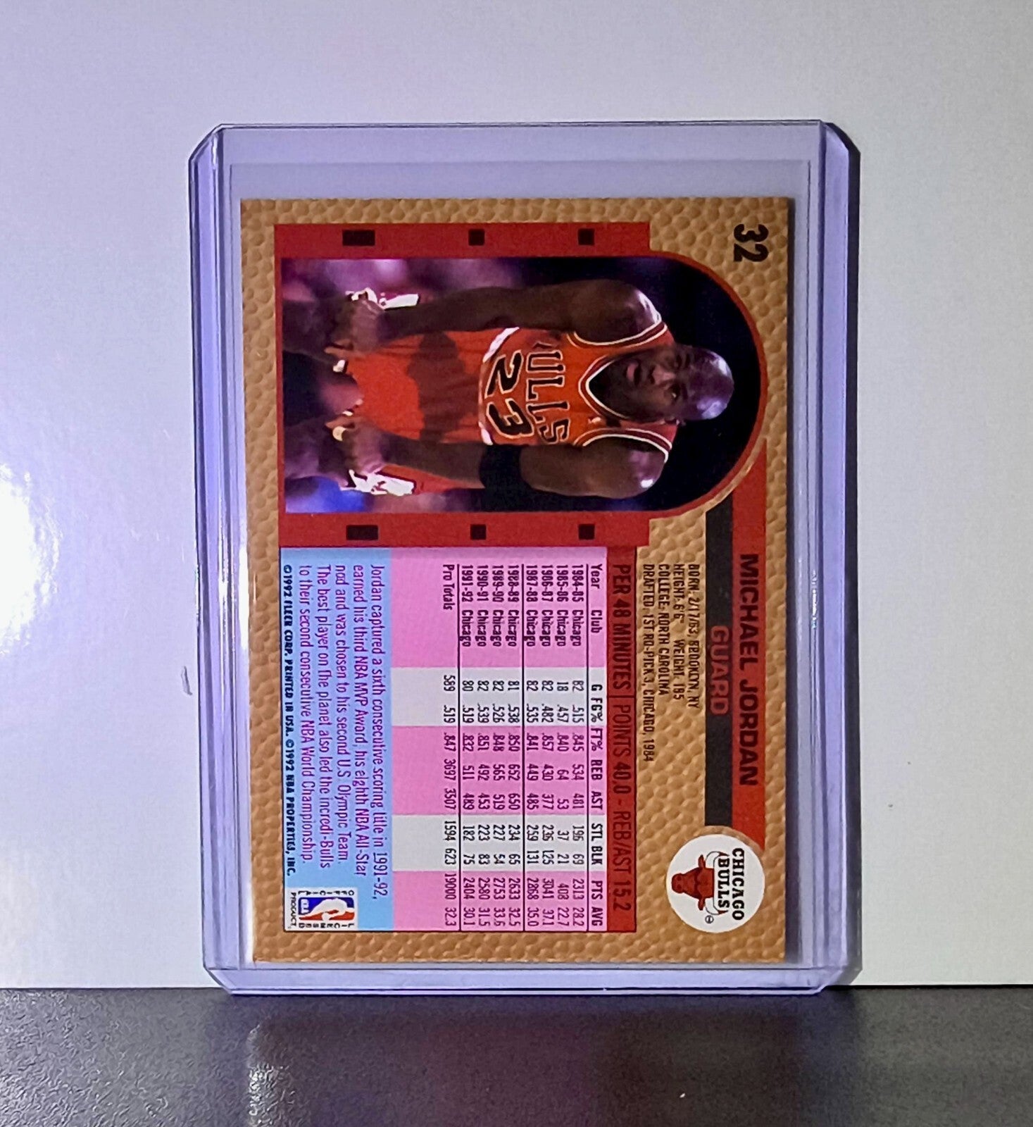 Michael Jordan 1992-93 Fleer #32 Basketball Card Chicago Bulls
