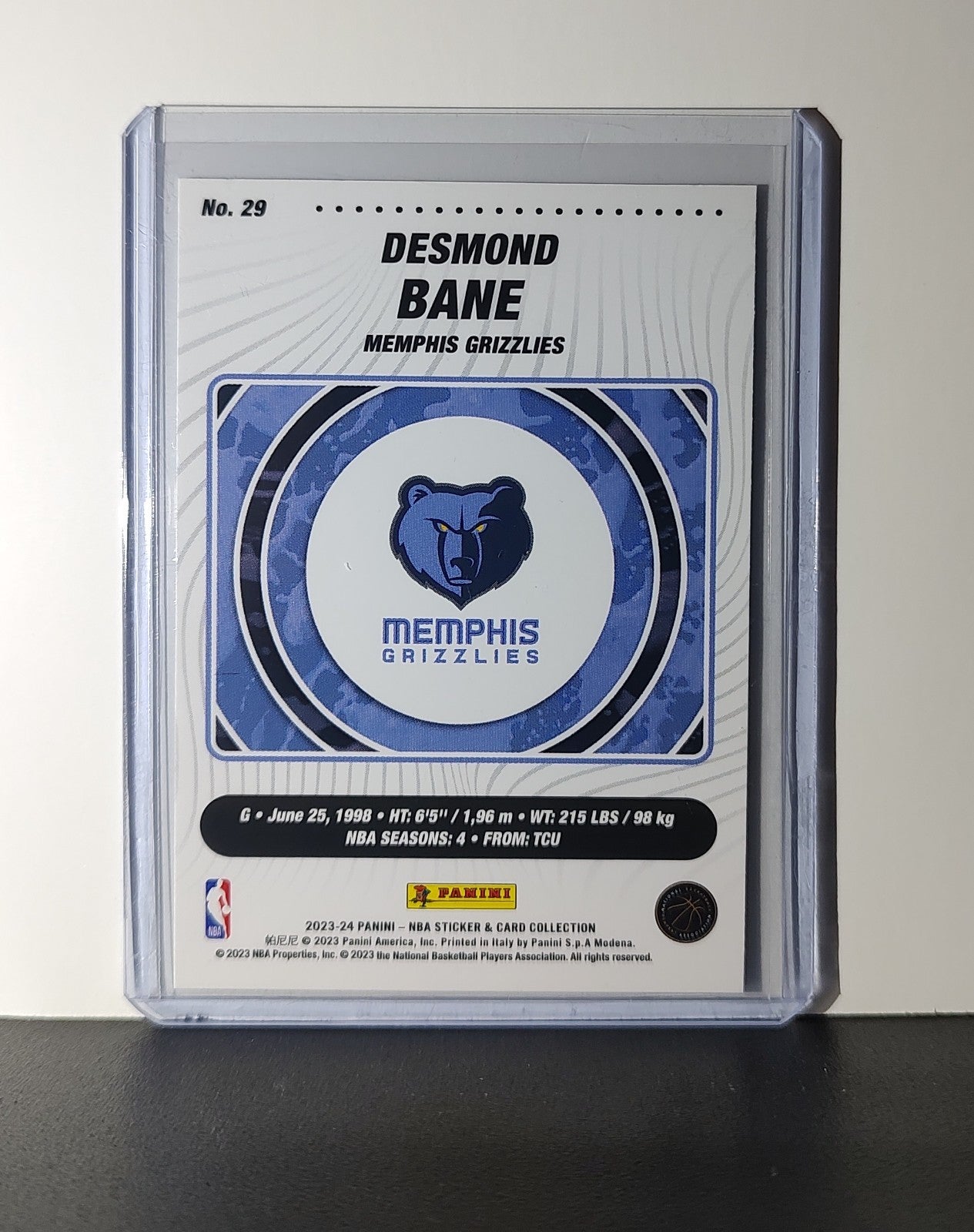 Desmond Bane 2023-24 Panini NBA Sticker Foil Card #29 Memphis Grizzlies