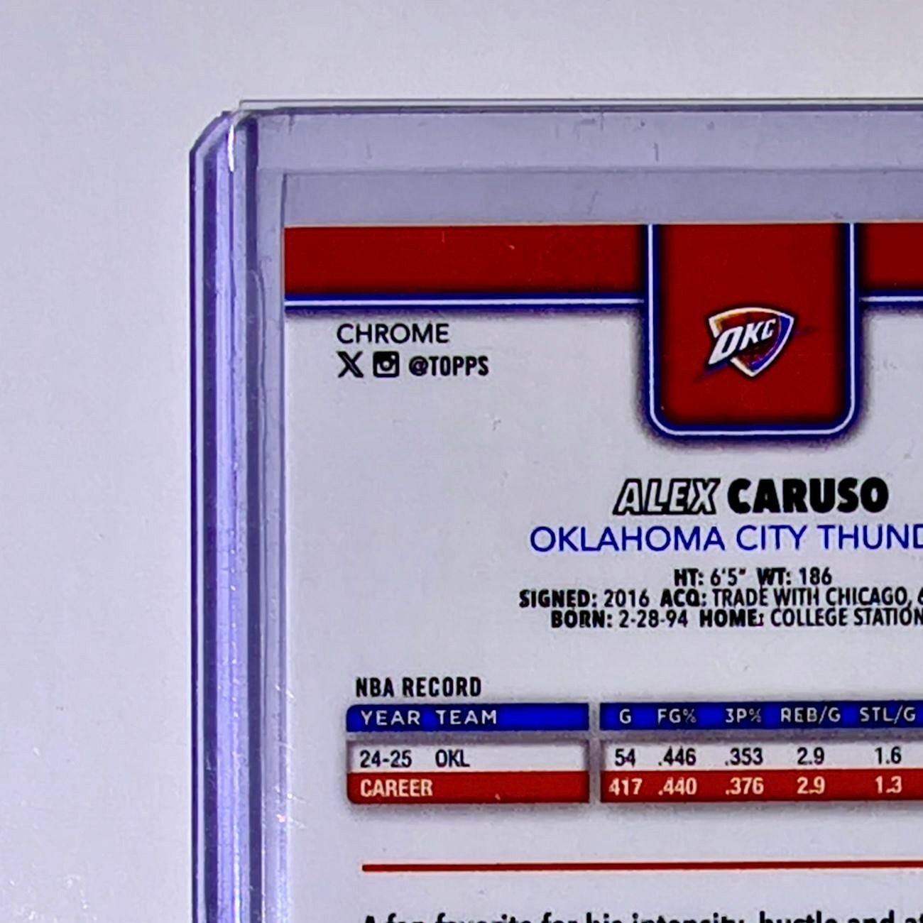 Alex Caruso 2025-26 NBA Topps Chrome Update X-Fractor #131 Card OKC Thunder