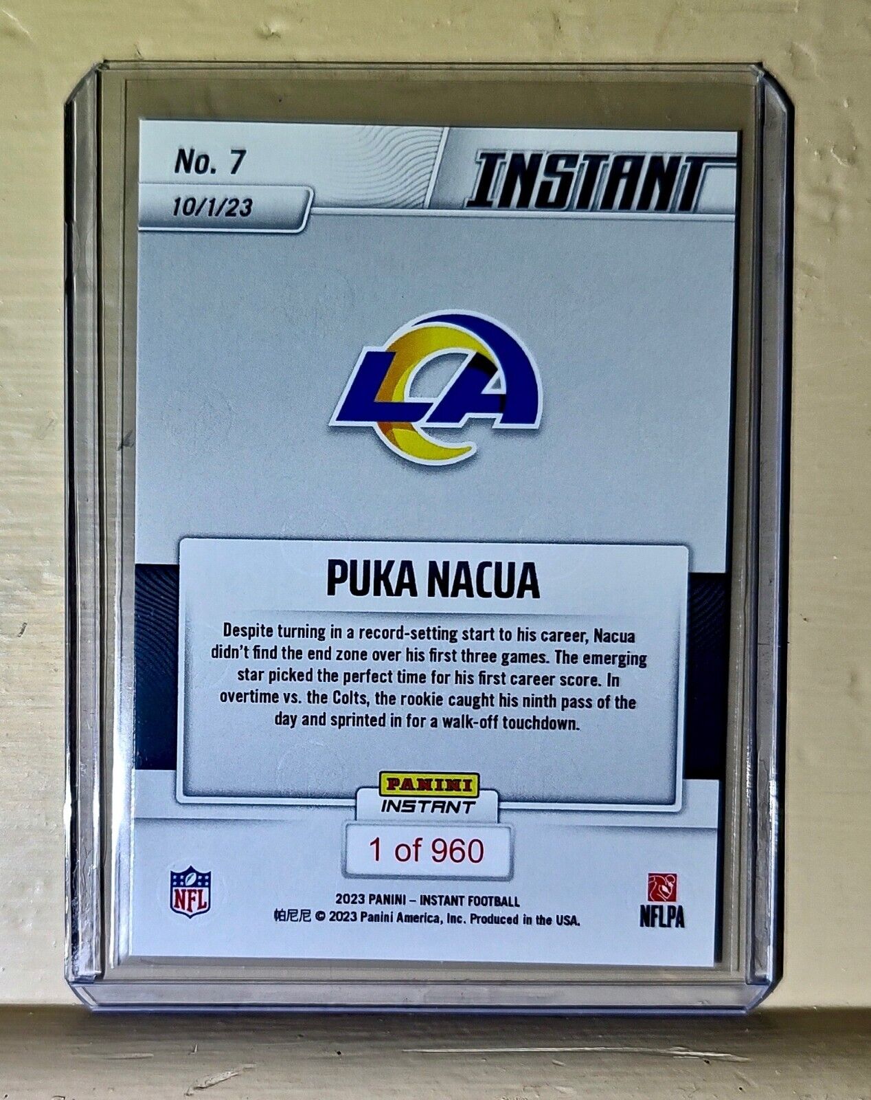 Makea "Puka" Nacua 2023 Panini NFL Rookie Football #7 Card 1 of 960 Rams