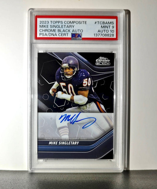 Mike Singletary 2023 Topps Chrome Black #TCAB-MS PSA 9 Auto 10