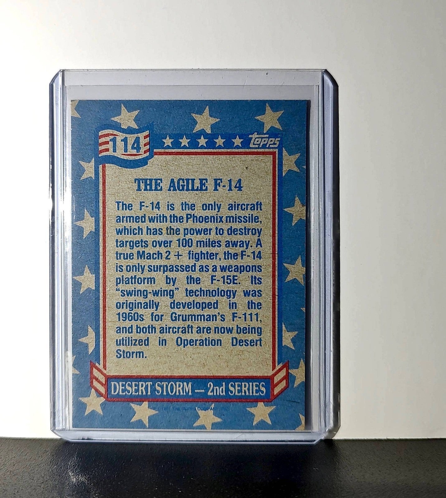 The Agile F-14 1991 Topps Desert Storm #114 Card