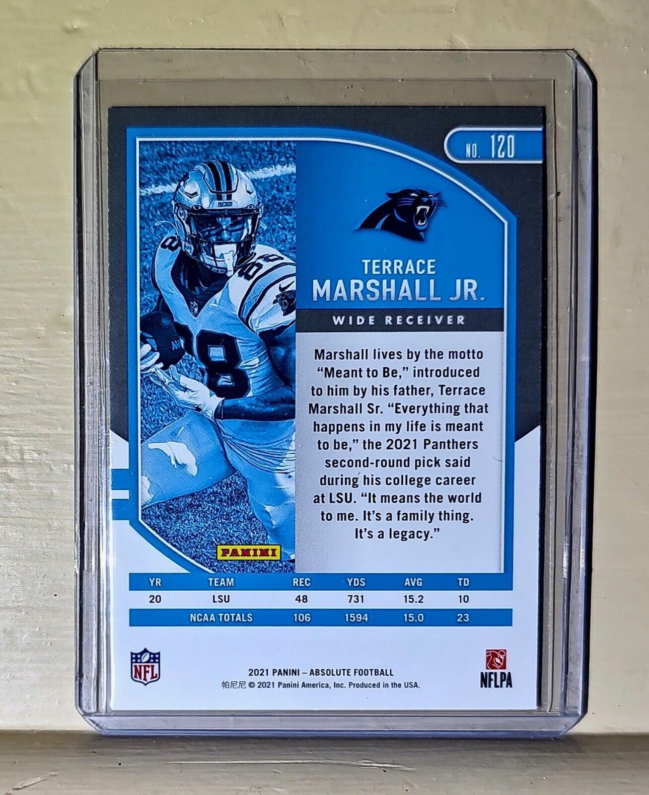 Terrace Marshall Jr. 2021 Panini NFL Absolute Green Parallel #120 Rookie Card