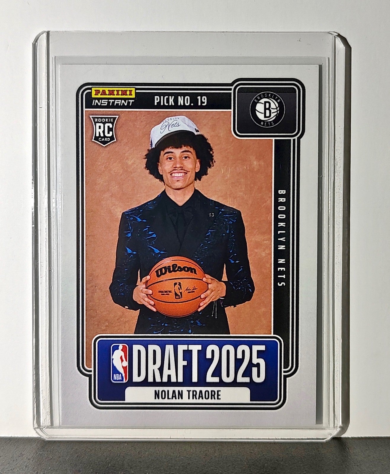Nolan Traore Rookie 2025-26 Panini NBA #19 Draft Night Card Brooklyn Nets
