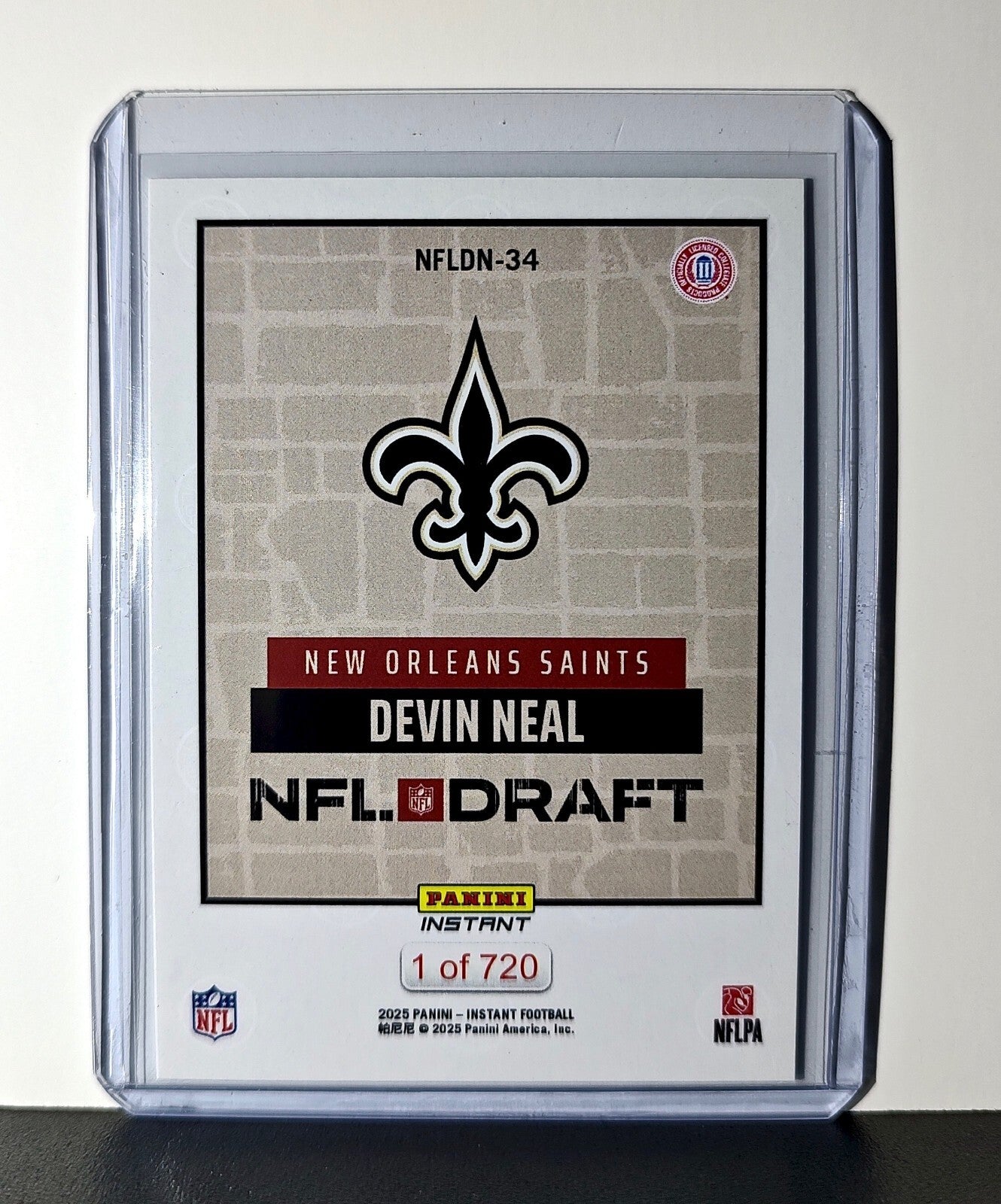 Devin Neal Rookie 2025 NFL Draft #34 Football Card New Orleans Saints 1 of 720