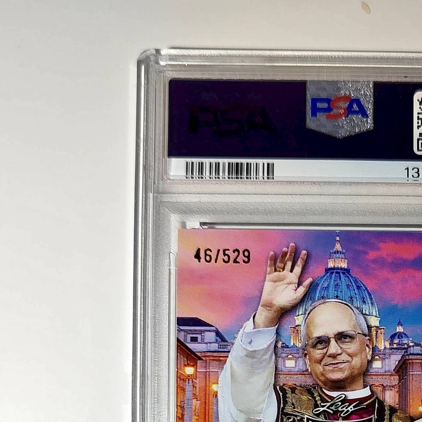 2025 Leaf Metal Pope Leo XIV 46/529 #1 Hot Dog Variant PSA 9 Mint