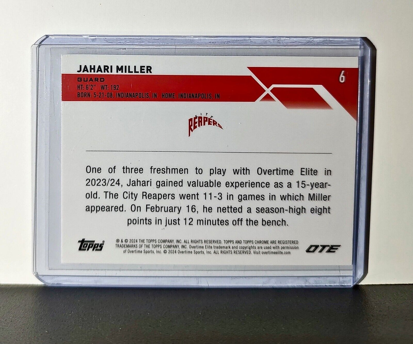 Jahari Miller Rookie Card 2023-24 Topps Chrome Overtime #6 City Reapers