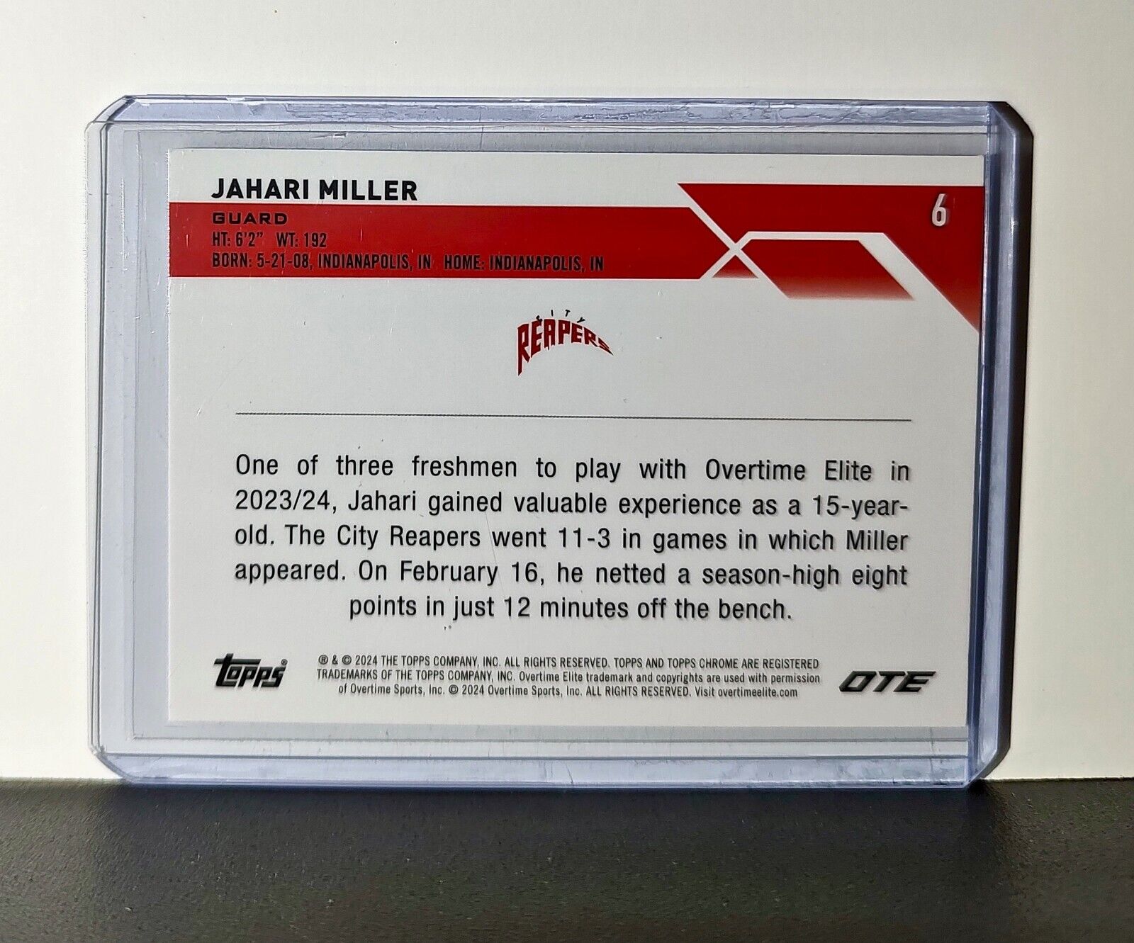 Jahari Miller Rookie Card 2023-24 Topps Chrome Overtime #6 City Reapers