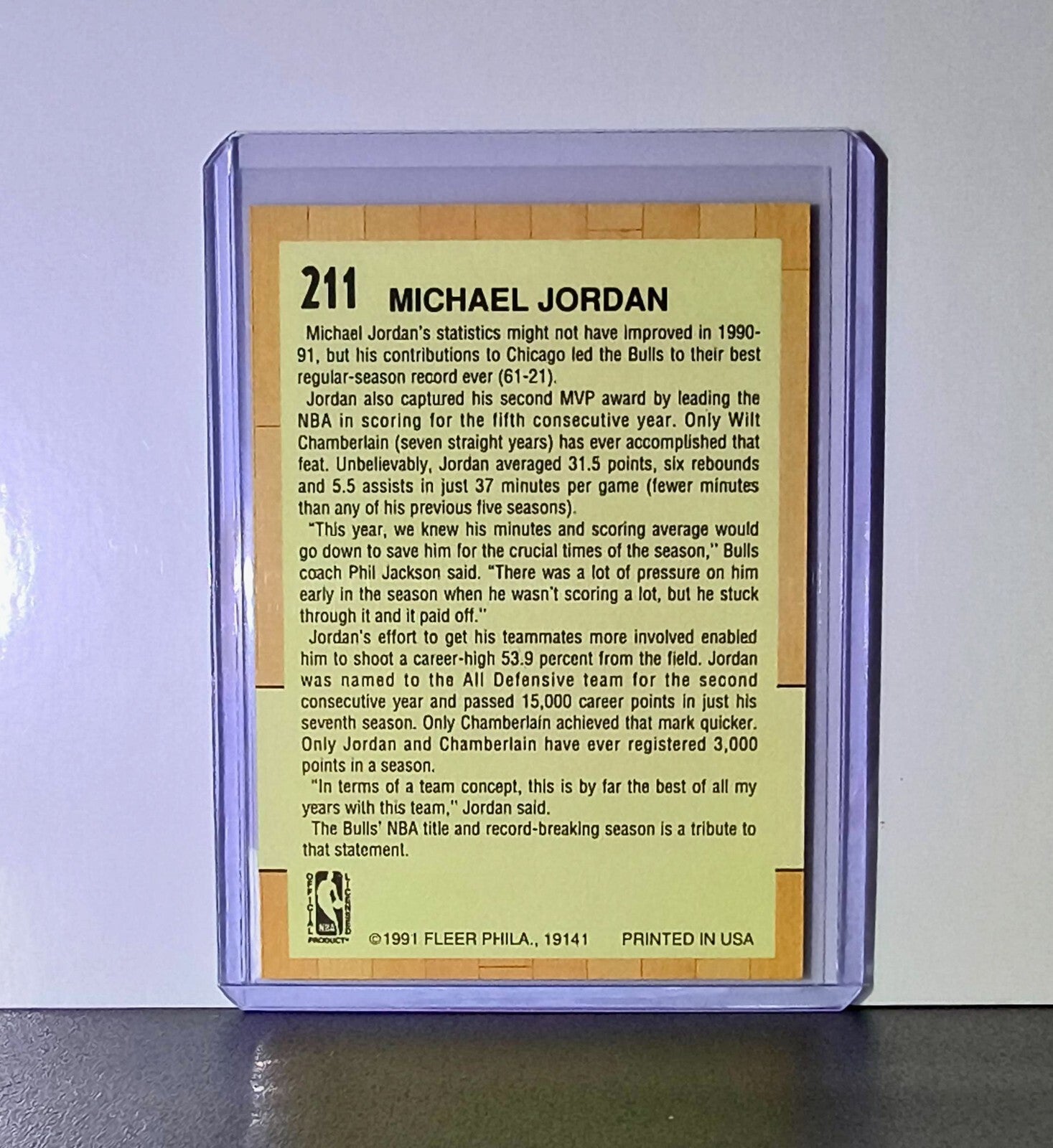Michael Jordan 1991-92 Fleer All Star Team #211 Basketball Card Chicago Bulls