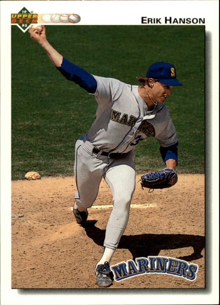 Erik Hanson 1992 Upper Deck MLB #572 Baseball Card Seattle Mariners