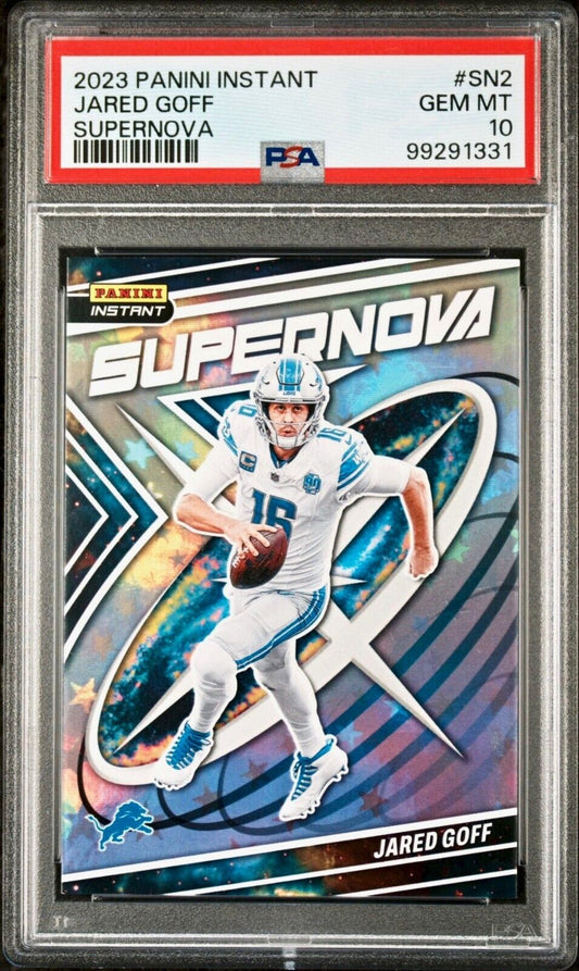 Jared Goff 2023 Panini Supernova NFL #SN-2  Football Card PSA 10 Gem Mint