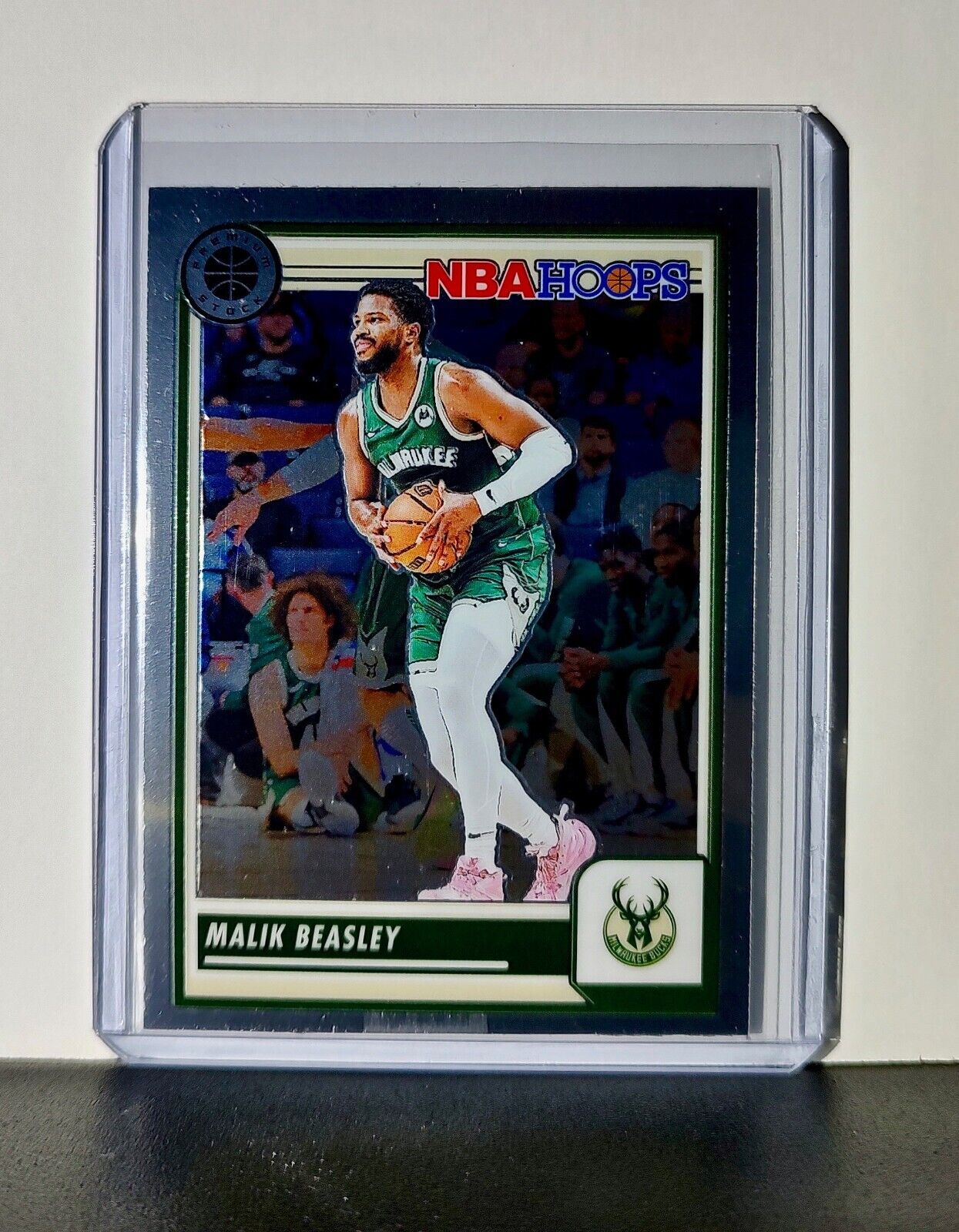 Malik Beasley 2023-24 Panini Premium Stock NBA Hoops #239 Card Milwaukee Bucks