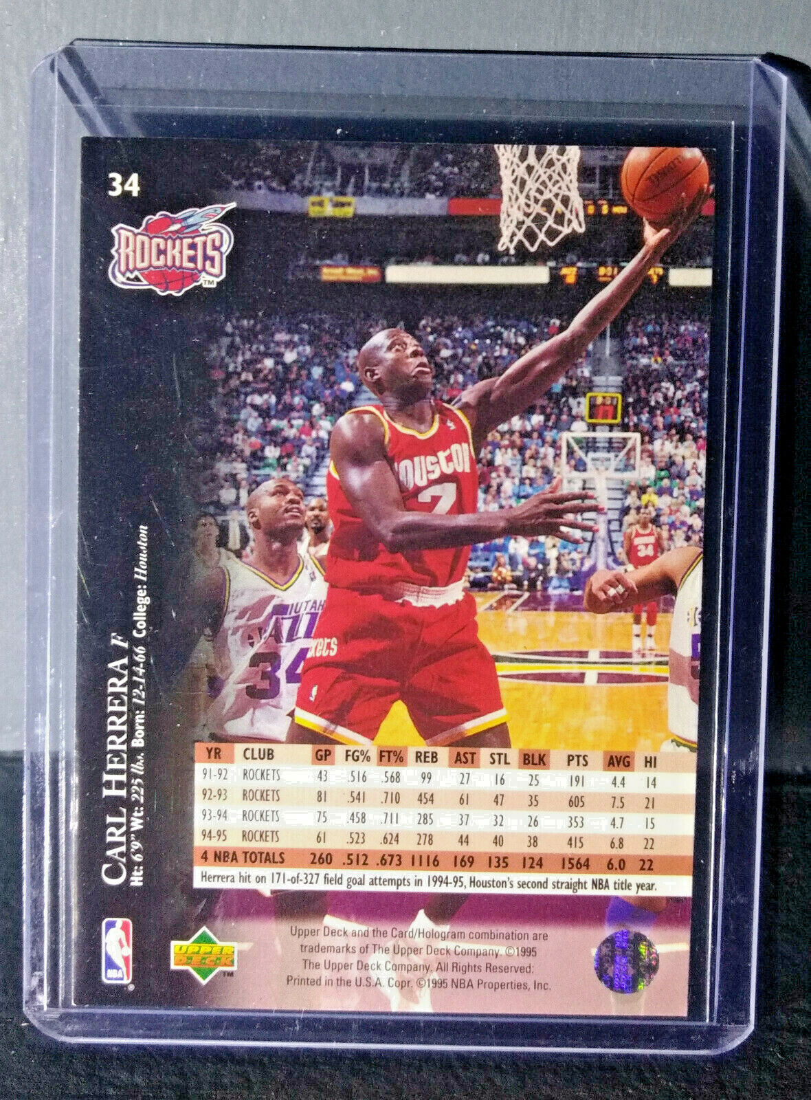 1995-96 Upper Deck Carl Herrera #34 Basketball Card