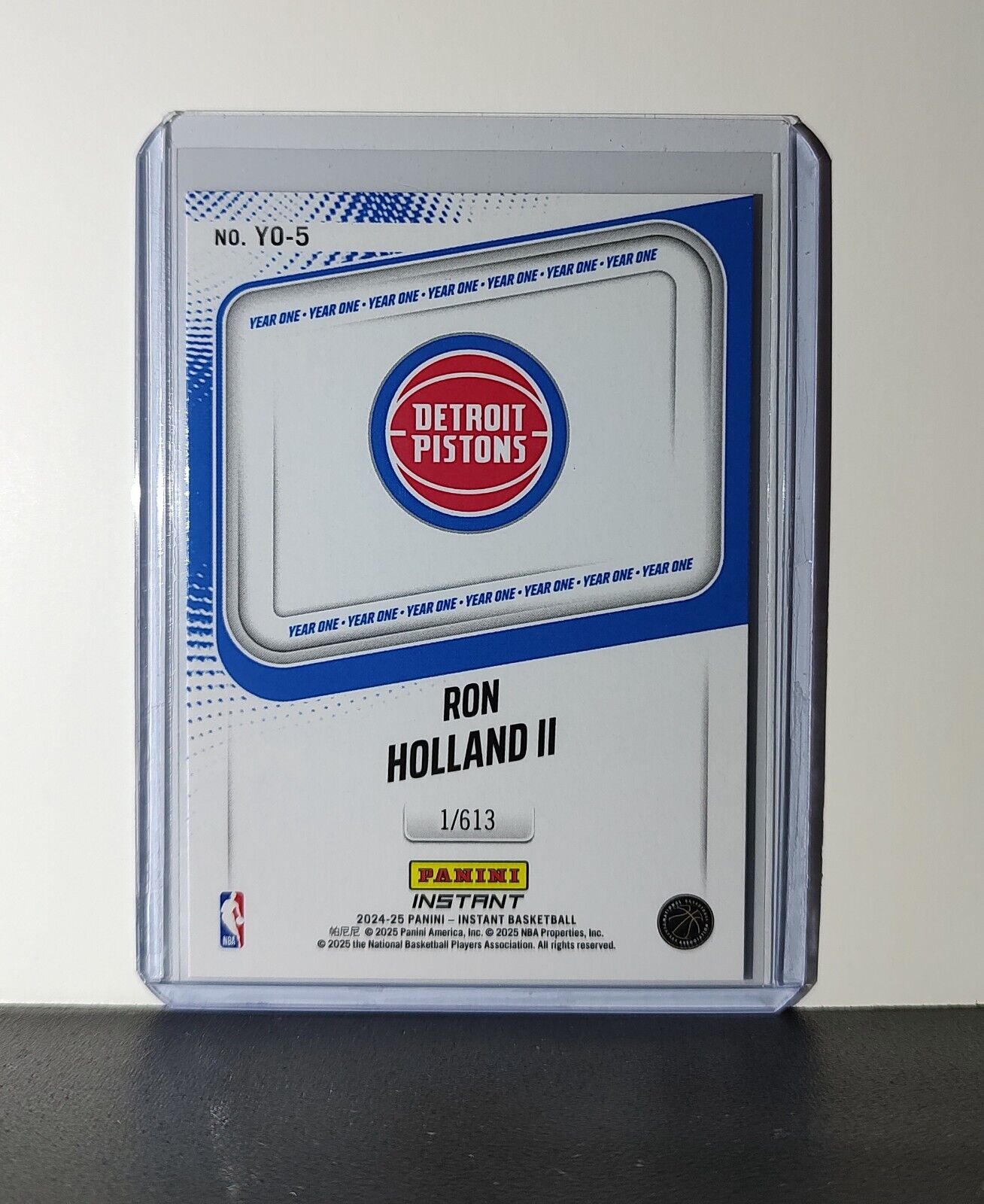 Ron Holland II Rookie Card 2024-25 Panini Year One #5 Basketball Pistons 1/613