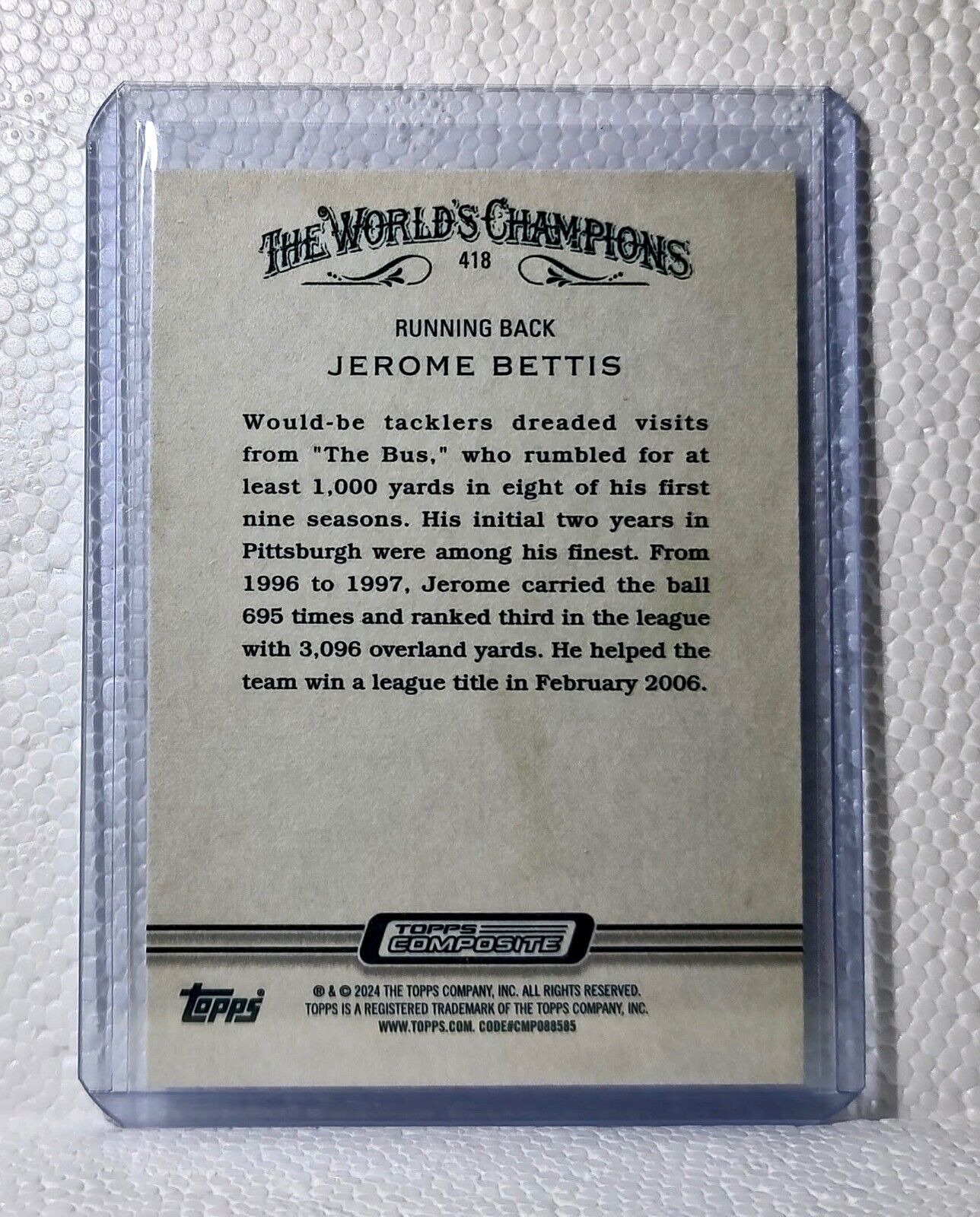 Jerome Bettis 2023 Topps Allen & Ginter NFL #418 Card Pittsburgh Steelers