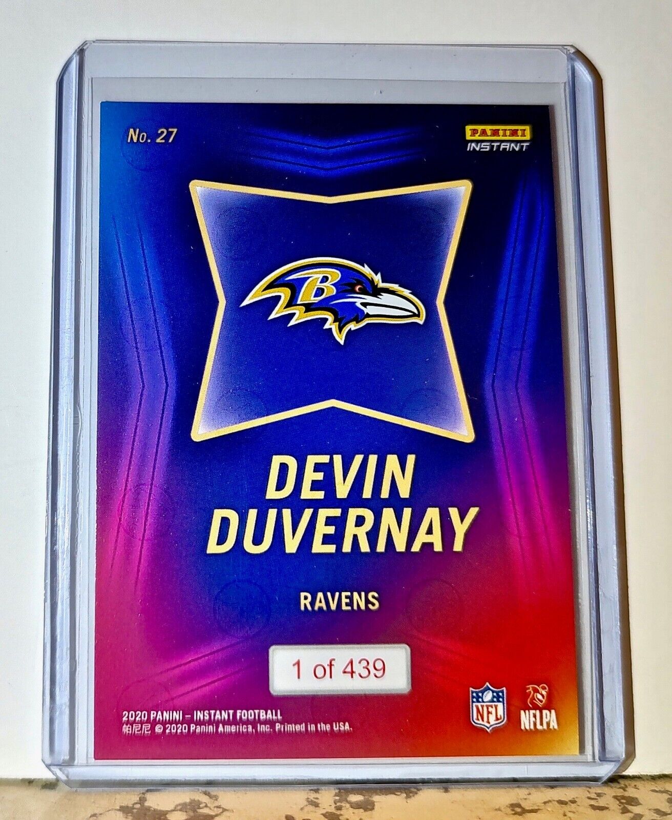 Devin Duvernay 2020 NFL Draft Night NFL #27 Football Card Ravens 1 of 439