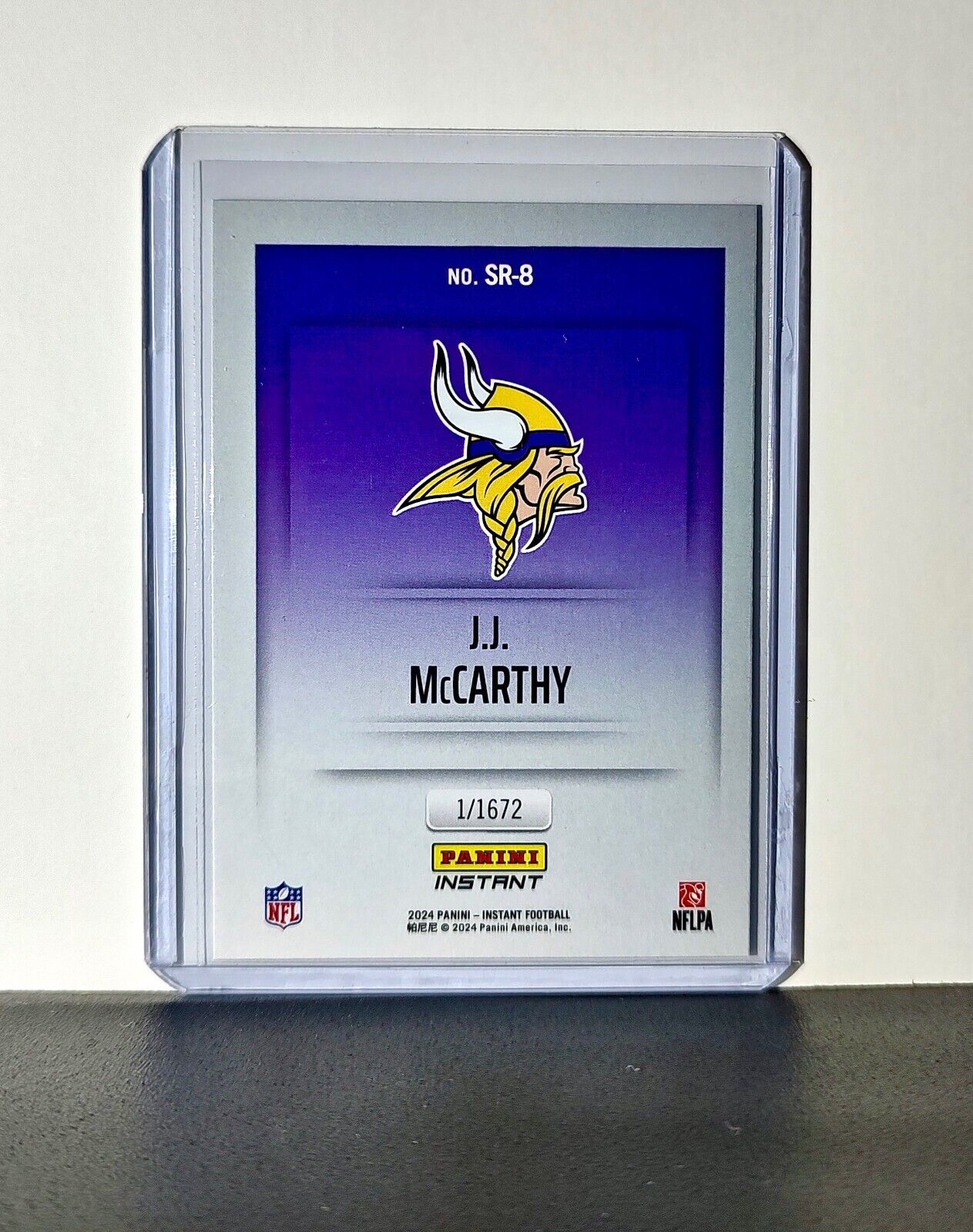 J.J. McCarthy 2024 Panini NFL Studio Rookies #8 Card Minnesota Vikings 1/1672