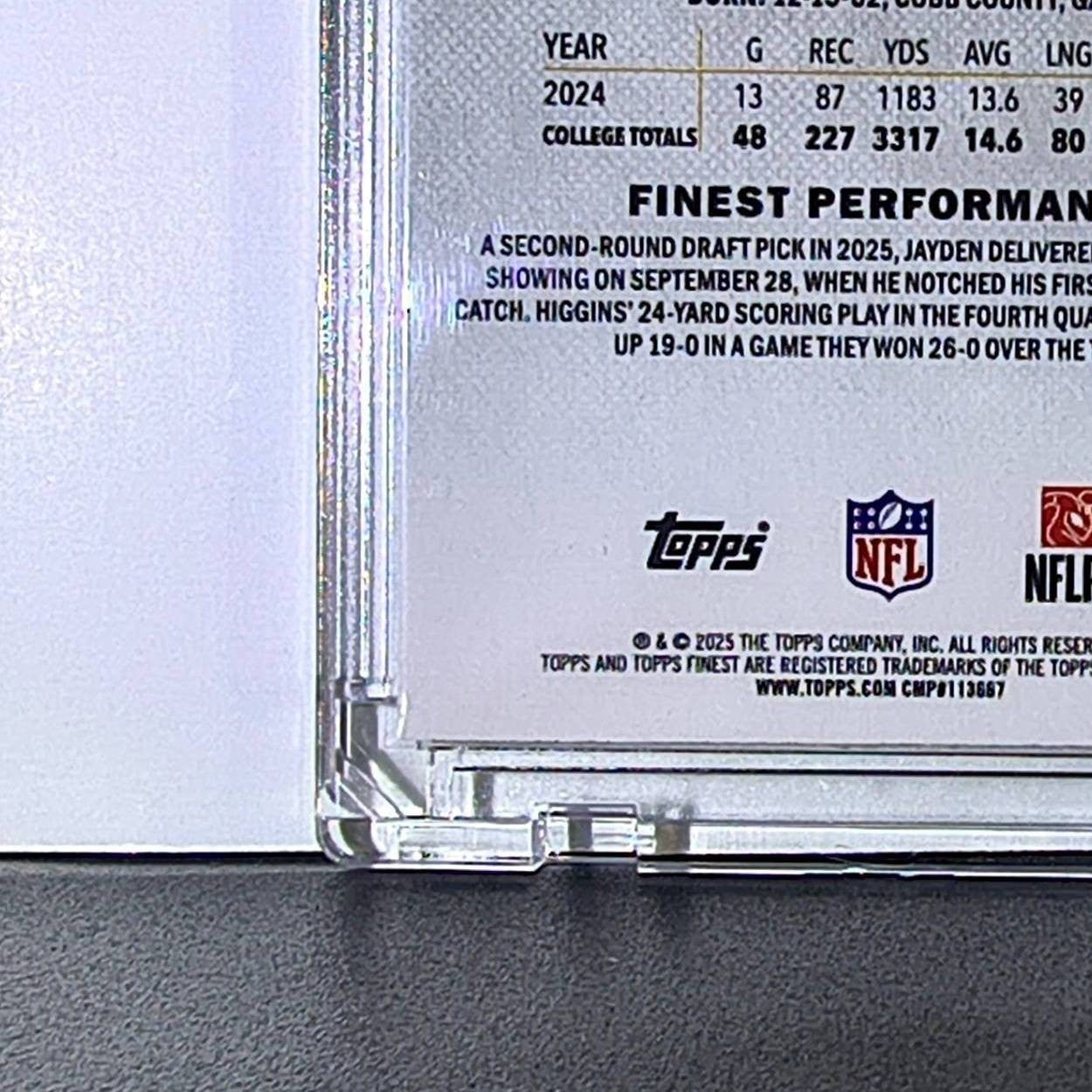 Jayden Higgins Rookie 2025 Topps Finest NFL #26 Card Houston Texans 065/200