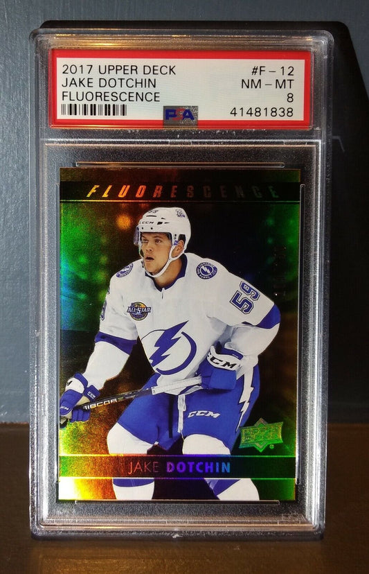 2017 Jake Dotchin Upper Deck Fluorescence #F-12 Hockey Card - PSA 8 NM-MINT