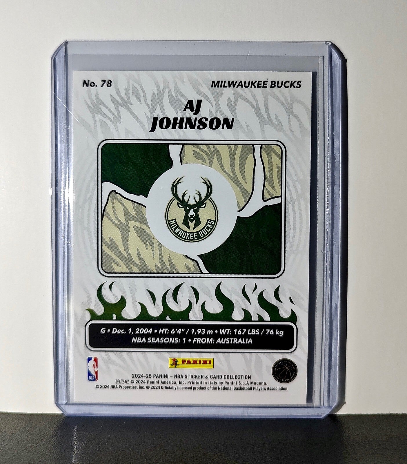 AJ Johnson Rookie 2024-25 Panini NBA #78 Sticker Card Milwaukee Bucks