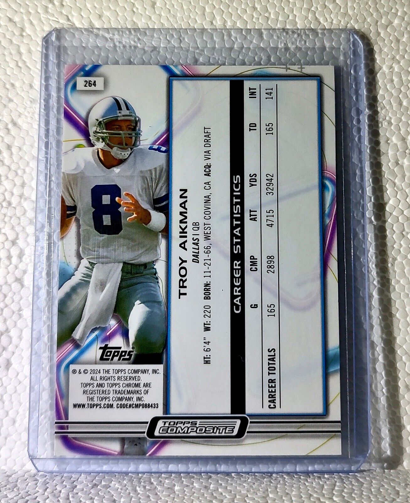Troy Aikman 2023 Topps Chrome Cosmic NFL #264 Football Card Dallas Cowboys