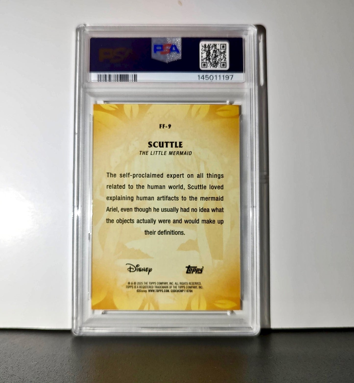 Scuttle 2025 Topps Disney #FF-9 Furry Friends Card The Little Mermaid PSA 9 MT