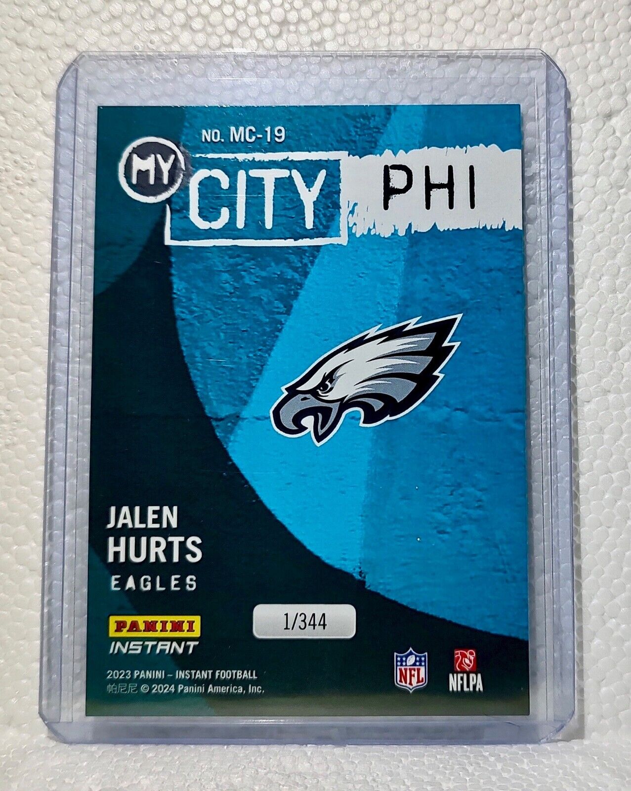 Jalen Hurts 2023 Panini NFL #19 My City Football Card Eagles 1/344