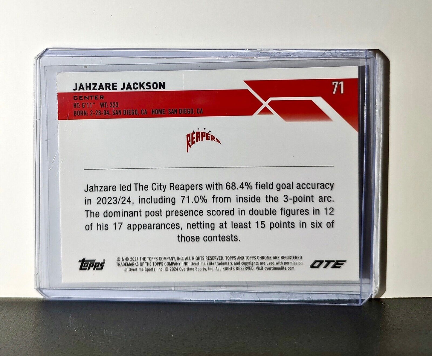 Jahzare Jackson 2023-24 Topps Chrome Overtime #71 Card City Reapers