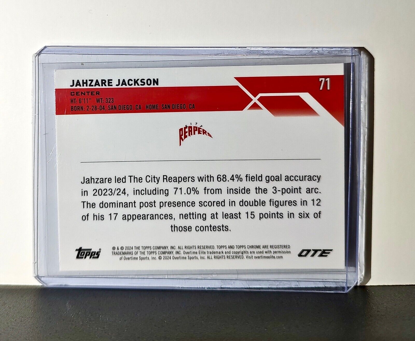 Jahzare Jackson 2023-24 Topps Chrome Overtime #71 Card City Reapers
