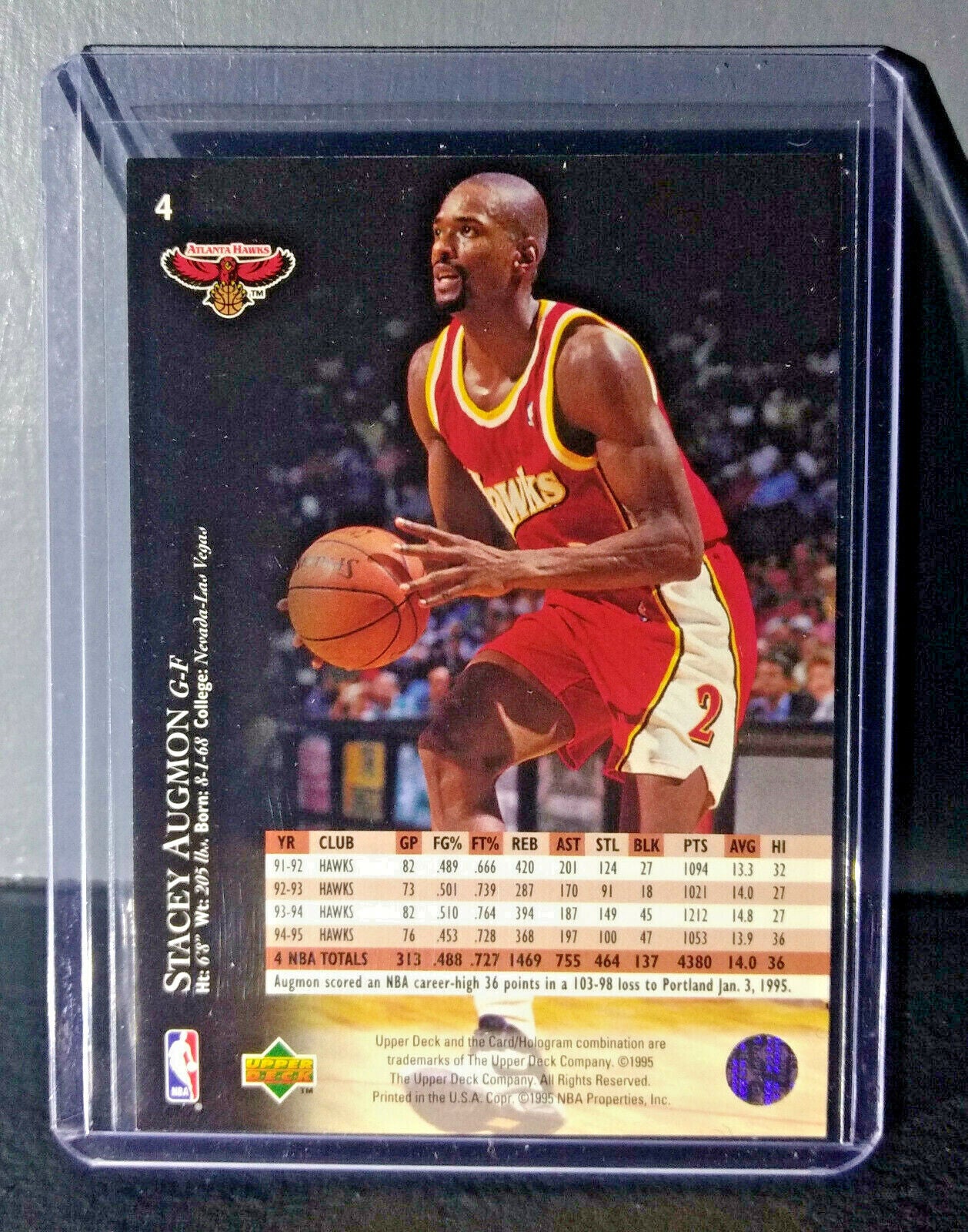 1995-96 Upper Deck Stacey Augmon #4 Basketball Card