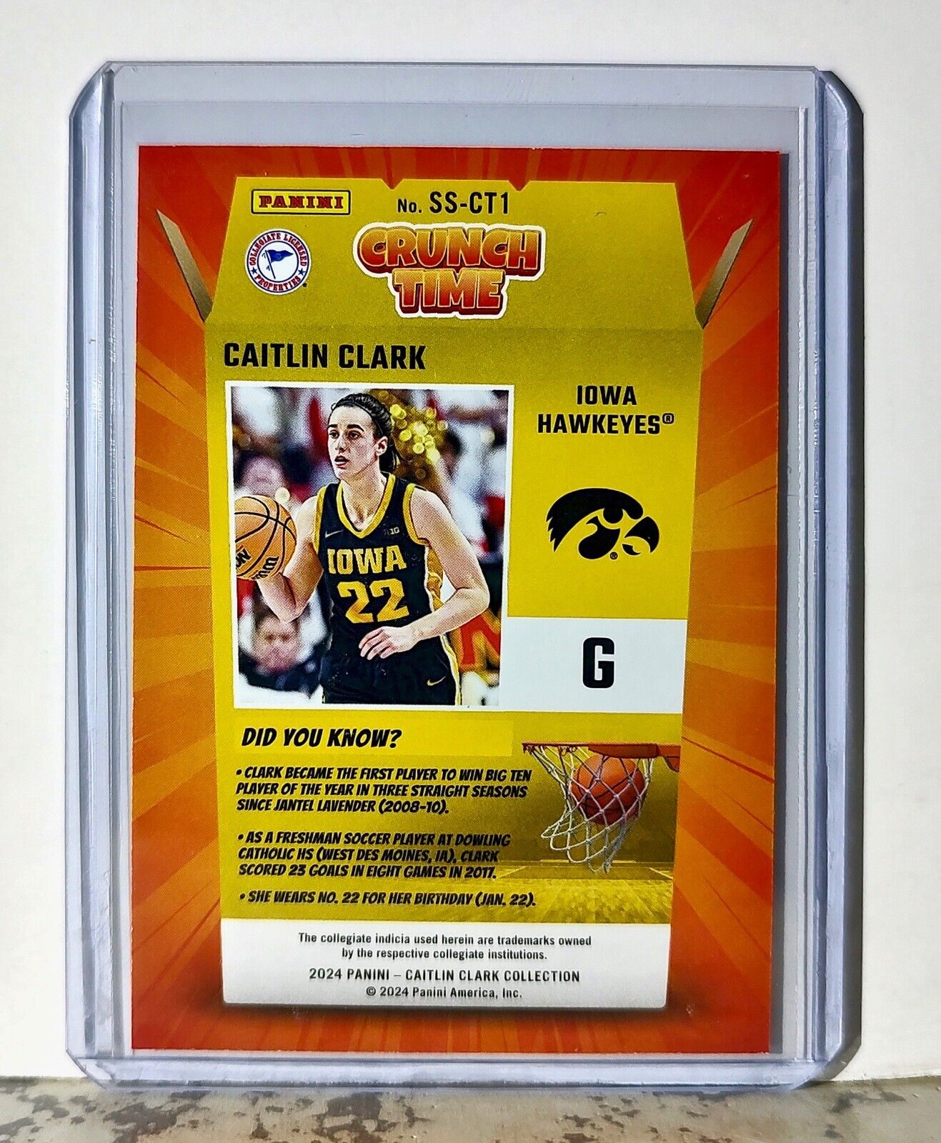 2023-24 Caitlin Clark Panini Donruss #SS-CT1 Crunch Time Card Iowa Hawkeyes