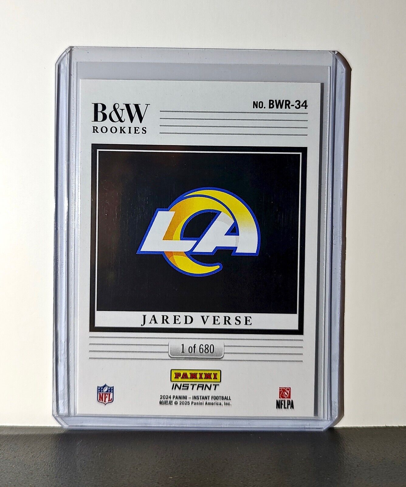 Jared Verse 2024 Panini NFL #34 Black & White Rookies Card Rams 1 of 680