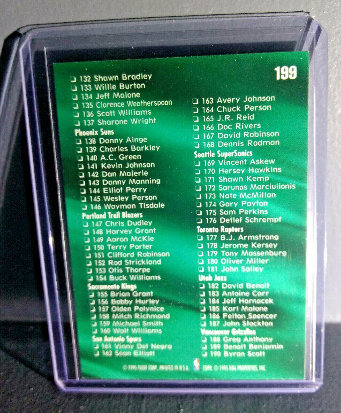 1995-96 Fleer Ultra #199 Basketball Card