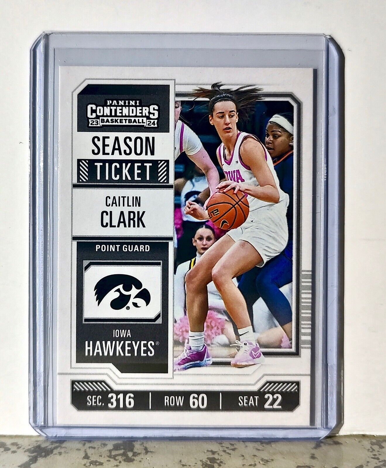 2023-24 Caitlin Clark Panini Contenders #CC4 Season Ticket Card Iowa Hawkeyes