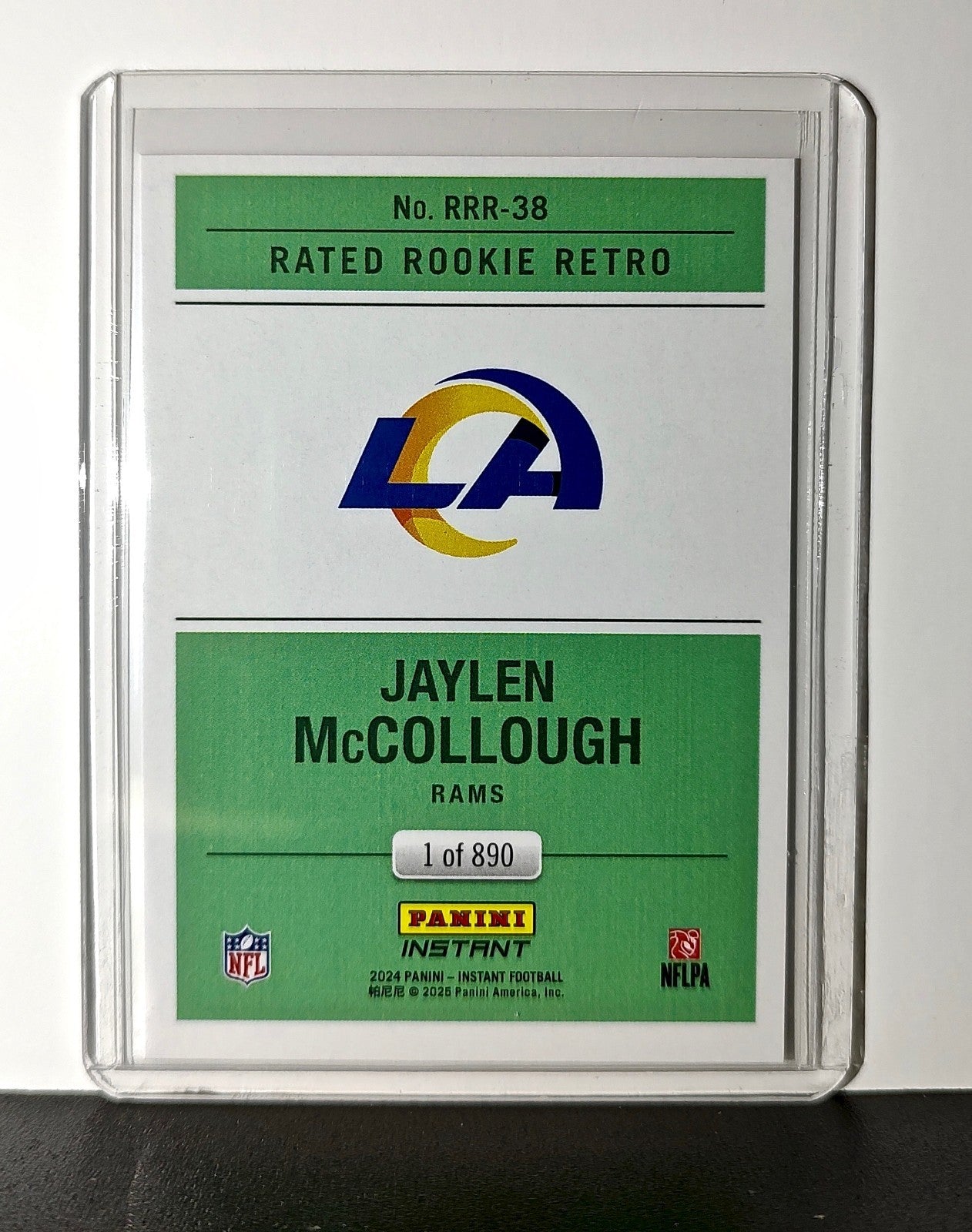 Jaylen McCollough Rookie 2024 Panini Rated Rookie Retro NFL #38 Packers 1 of 890