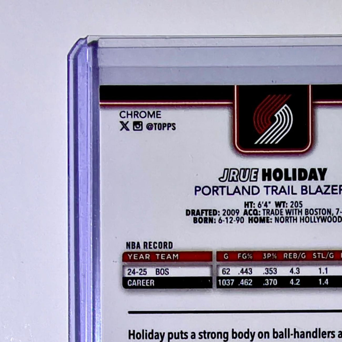 Jrue Holiday 2025-26 NBA Topps Chrome Update RayWave Refractor #64 Card