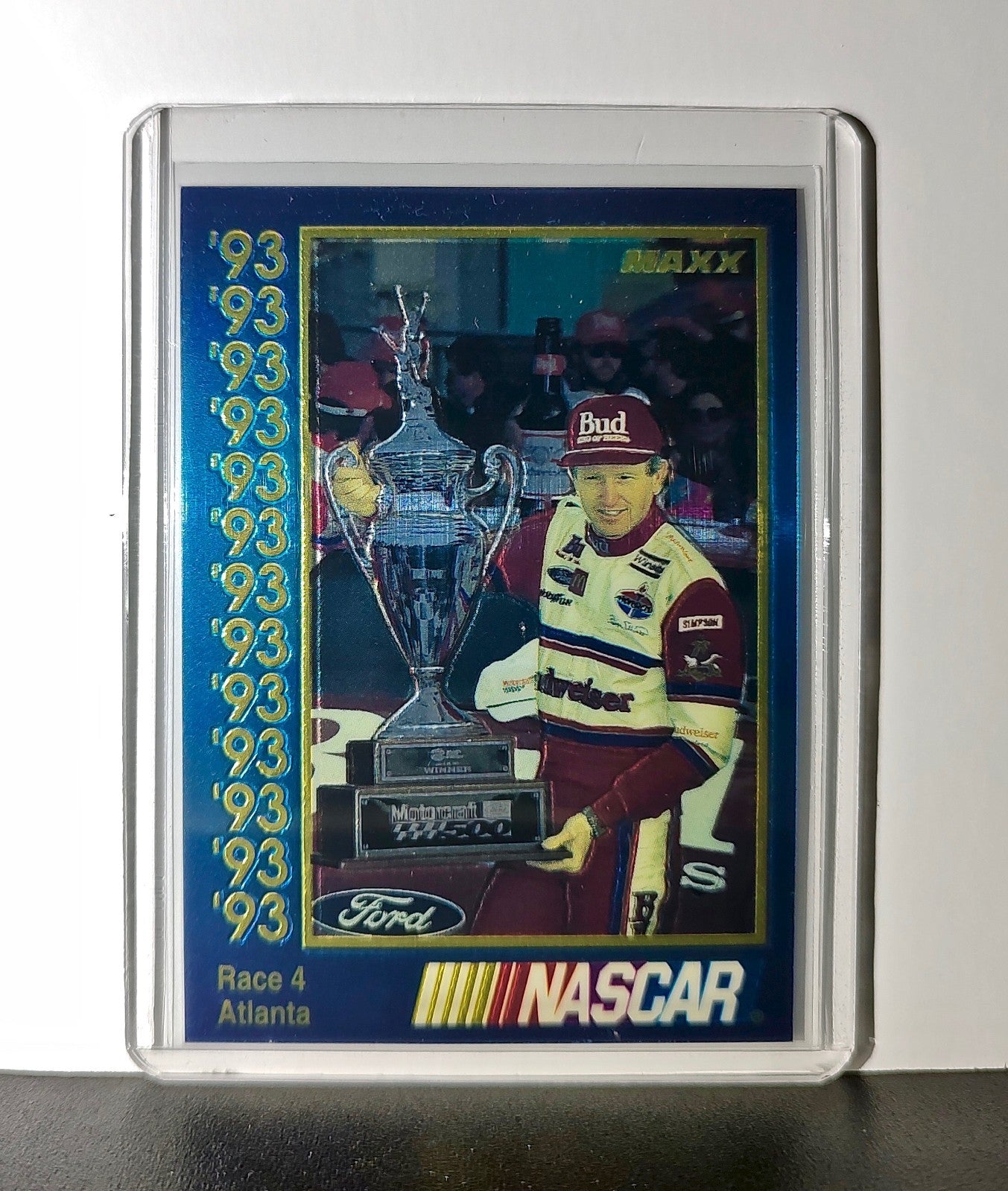 Race 4 Atlanta YR 1993 Maxx Premier Plus Racing #182 NASCAR Card Junior Johnson