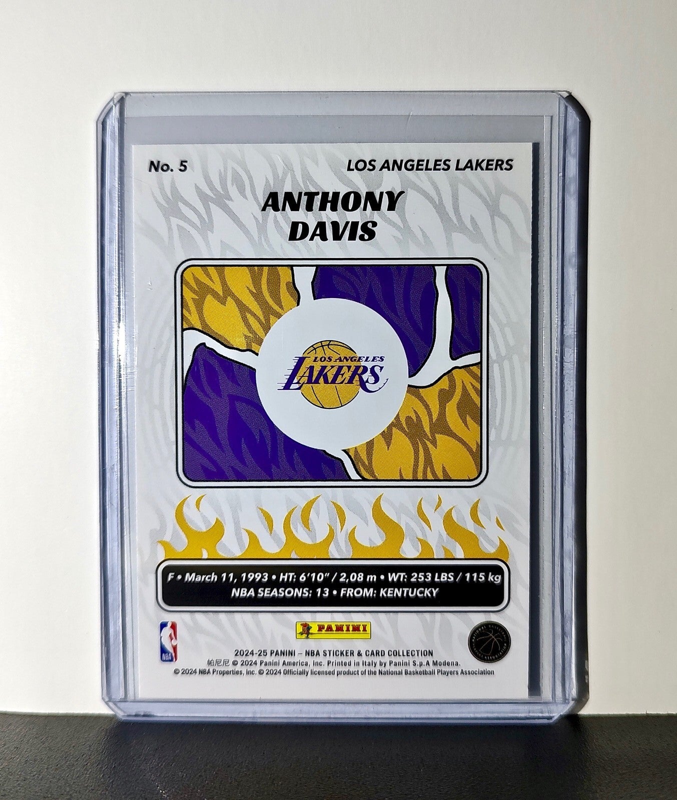 Anthony Davis 2024-25 Panini NBA #5 Sticker Card Los Angeles Lakers