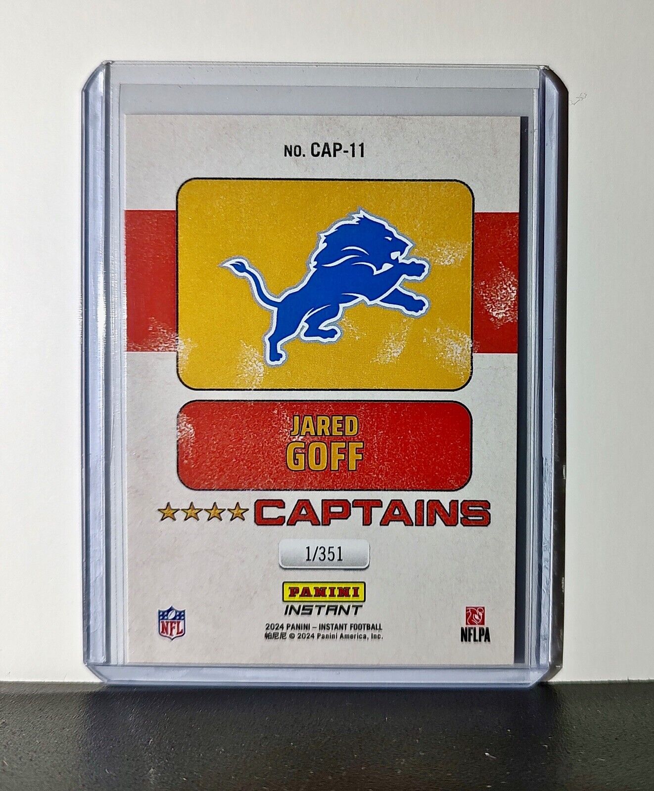 Jared Goff 2024 Panini Captains NFL #11 Card Detroit Lions 1/351