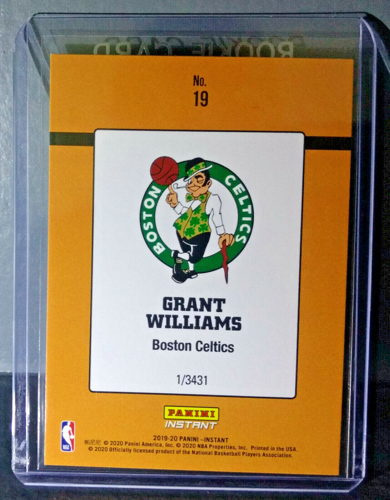 Grant Williams 2019-20 Panini NBA #19 Rated Rookie Retro Card 1/3431