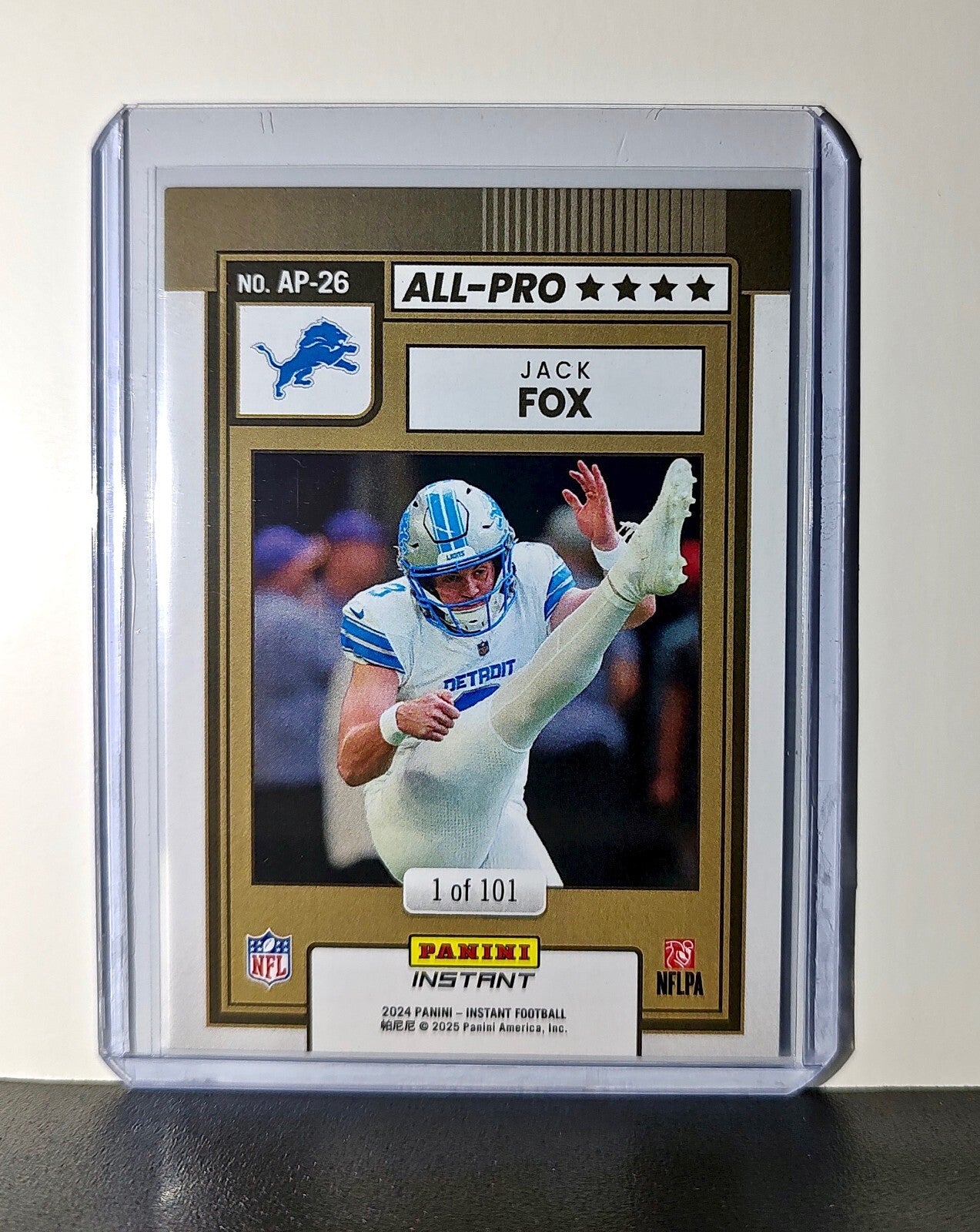 Jack Fox 2024 All-Pro Panini NFL #26 Football Card Detroit Lions 1 of 101