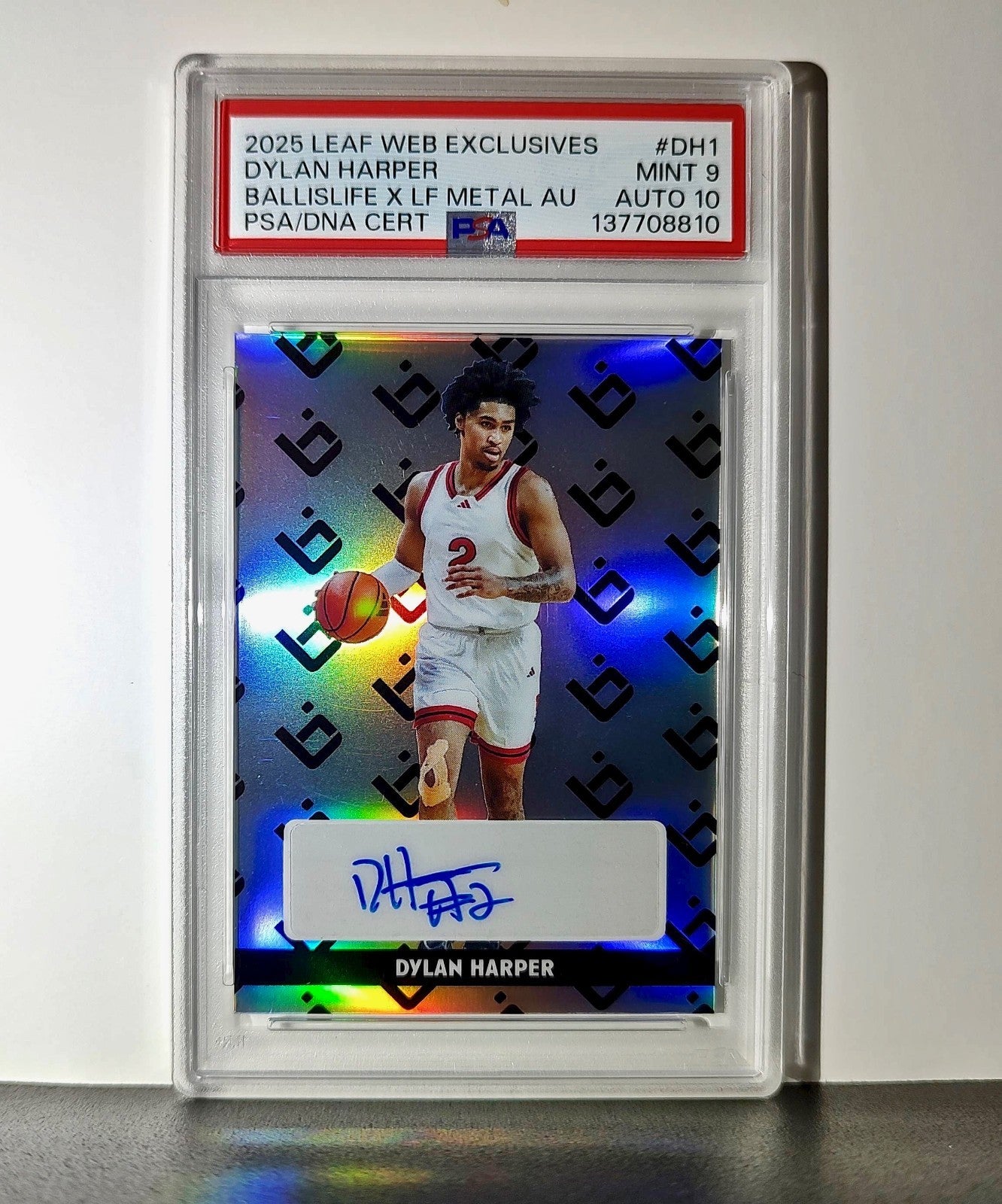 Dylan Harper 2025 Leaf Metal #BILA-DH1 Refractor PSA 9 Auto 10