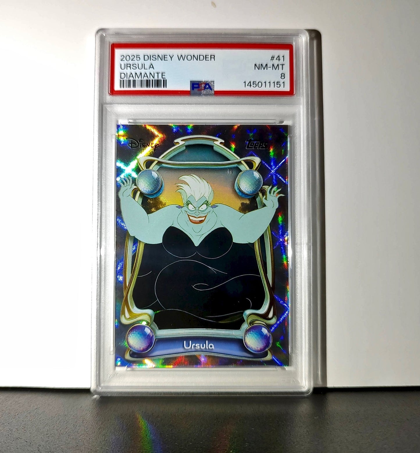 Ursula 2025 Topps Disney Wonder #41 Winter Variant Card The Little Mermaid PSA 8
