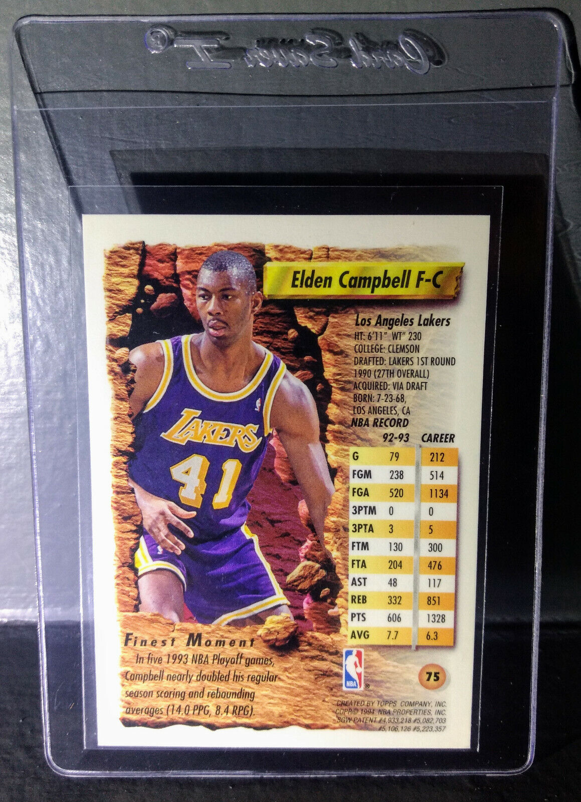 1993-94 Topps Finest Elden Campbell #75 Basketball Card